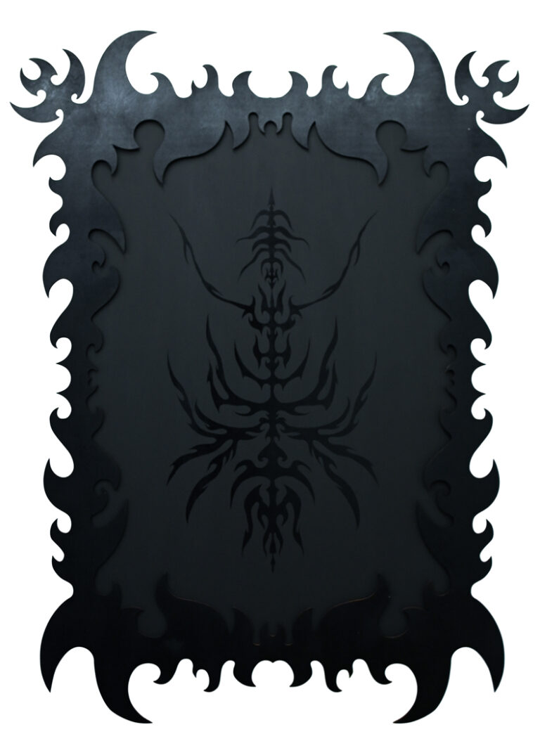 Totem II, akryl na płótnie i drewno, 2022