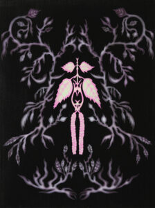 Betula pendula (II) (Brzoza brodawkowata) z cyklu Solastalgia, akryl na płótnie, 60x45cm, 2024