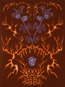 Larix decidua (I) (Modrzew europejski) z cyklu Solastalgia, akryl na płótnie, 60x45cm, 2024