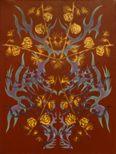 Larix decidua (II) (Modrzew europejski) z cyklu Solastalgia, akryl na płótnie, 60x45cm, 2024