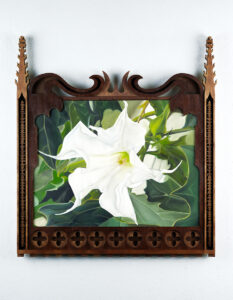 Bieluń Dziędzierzawa, olej na płótnie, drewniana rama, 66×60 cm, 2025