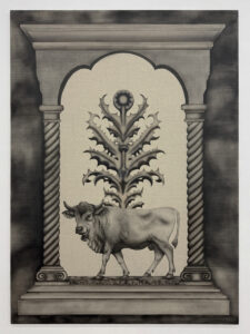 Byk, akryl na płótnie, 200×140 cm, 2025