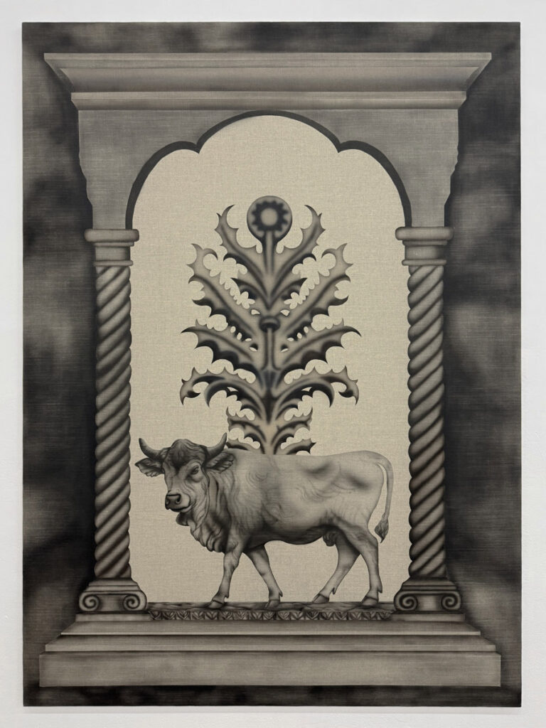 Byk, akryl na płótnie, 200×140 cm, 2025