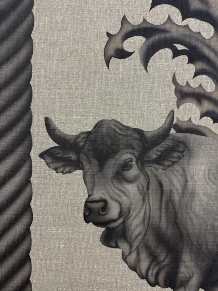 Byk, detal obrazu, 2025